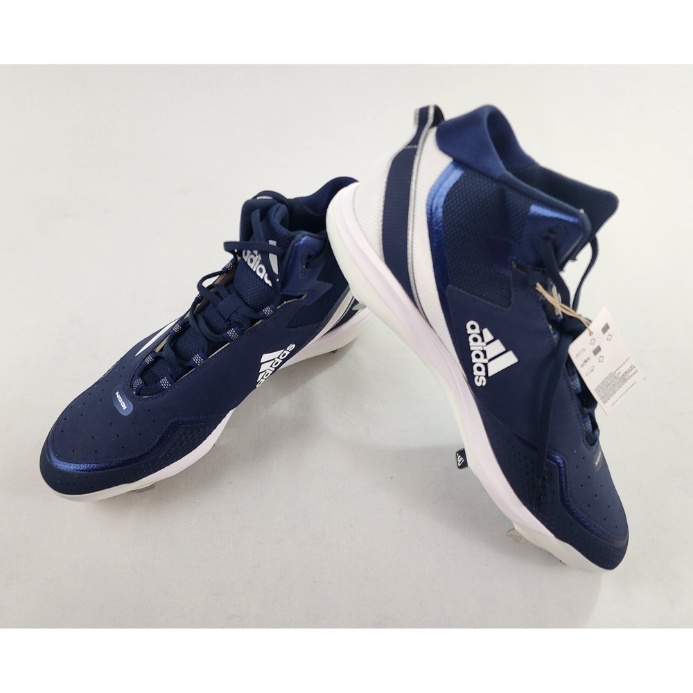 Adidas Icon 7 Mid Baseball Cleats Mens 16 Metal Spike Navy Blue White S23892